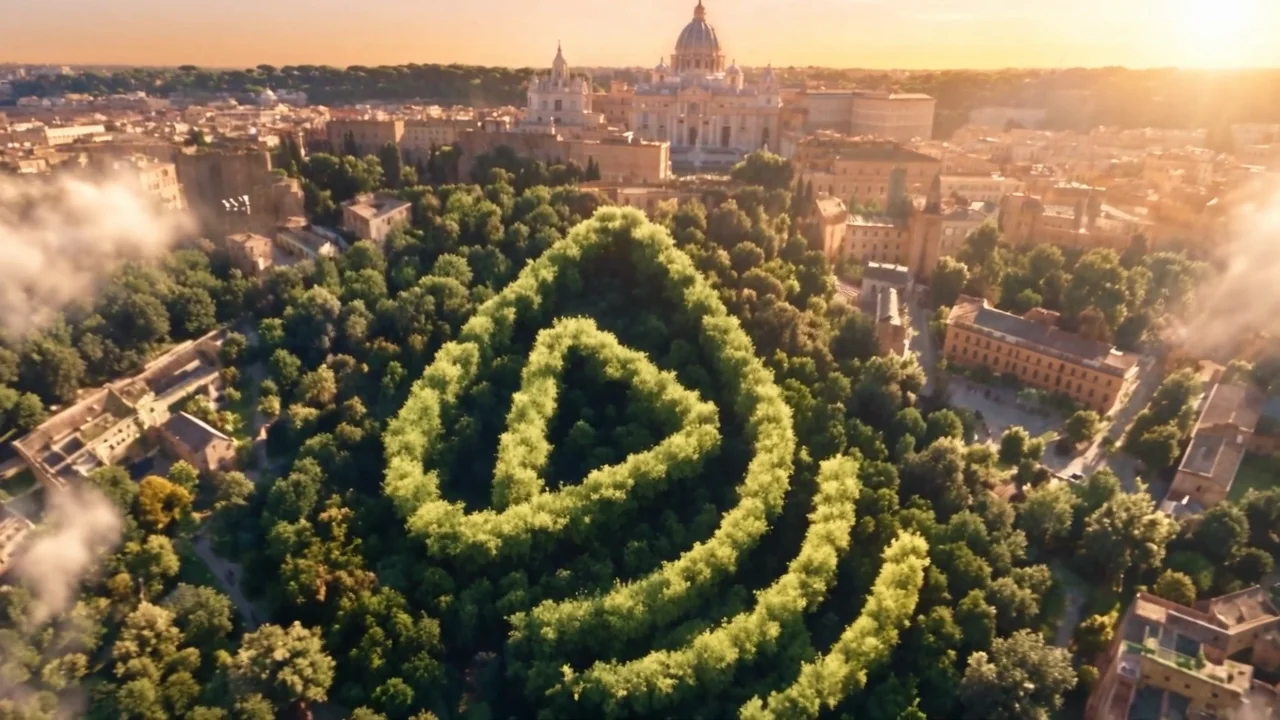 Un simbolo AcquaStream prende forma tra gli alberi